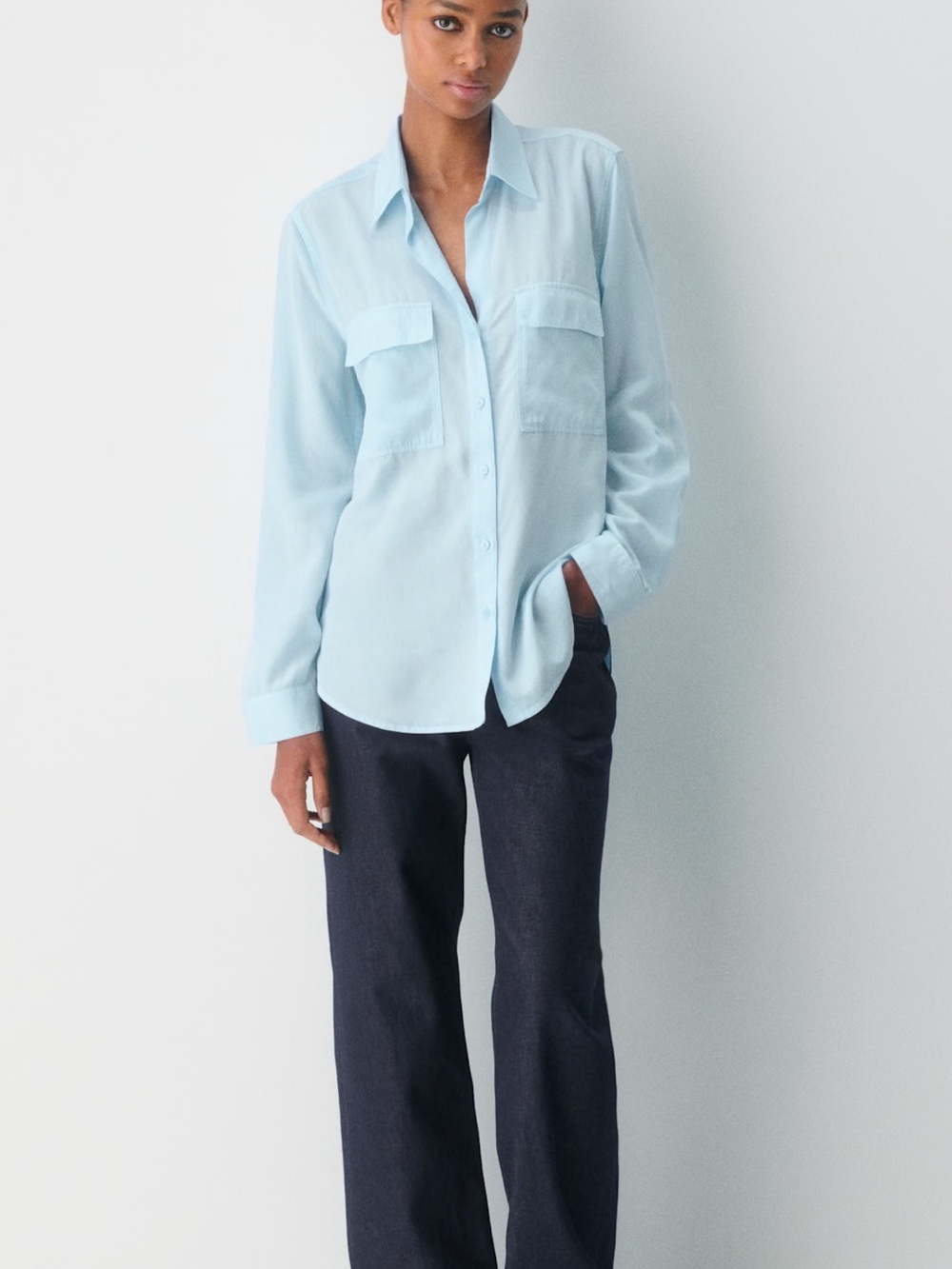 Aritzia Babaton Utility Shirt Tencel Lyocell Medium